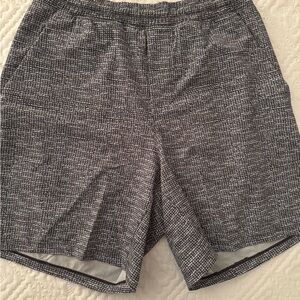Lululemon Athletica Black and White Athletic Shorts 7 inch
